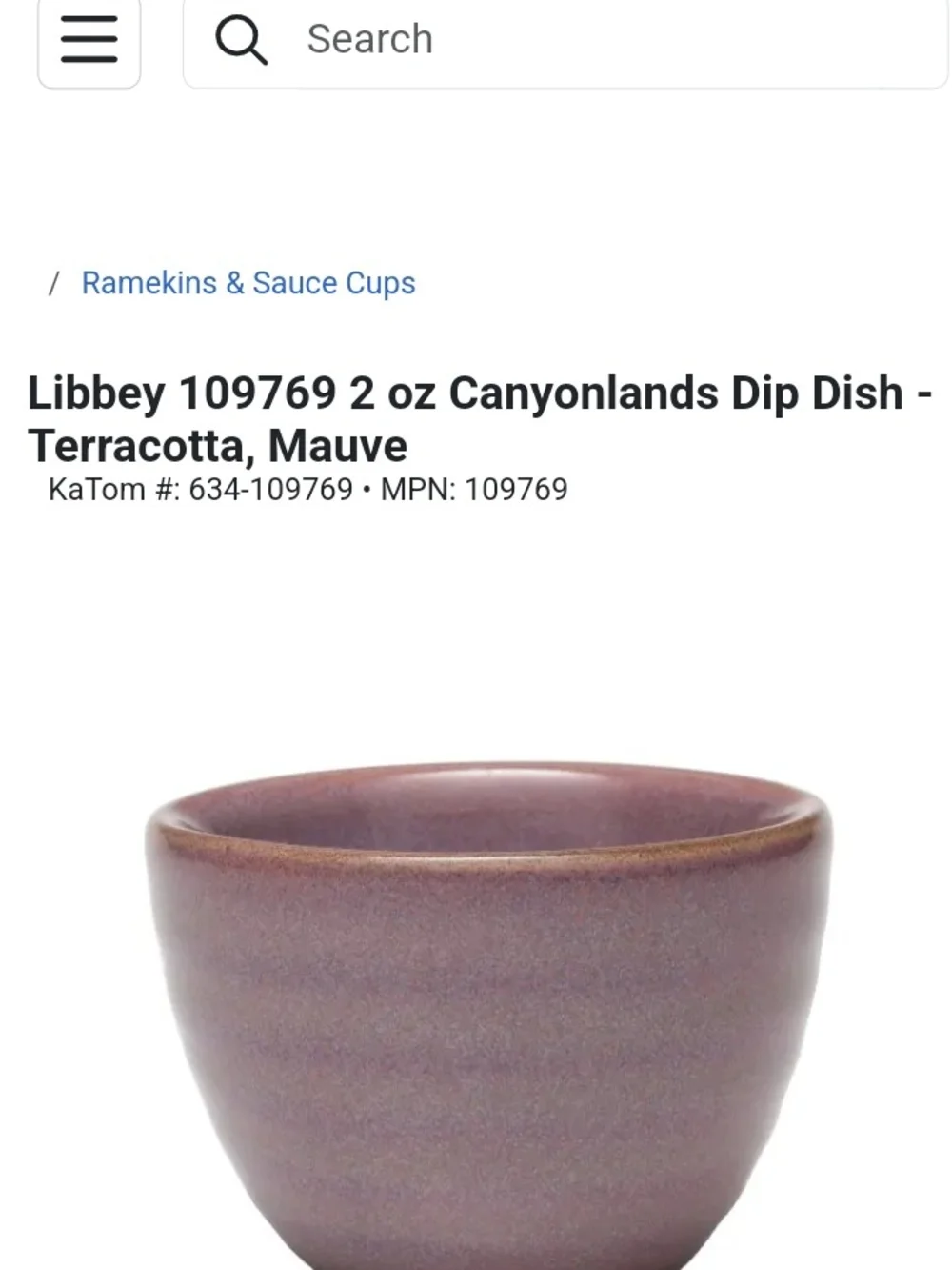 Libbey  2 oz Canyonlands Dip Dish - Terracotta, Mauve 1